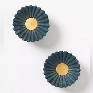 NEW Anthropologie Handcarved Gulliver Knobs, Set of 4, Indigo